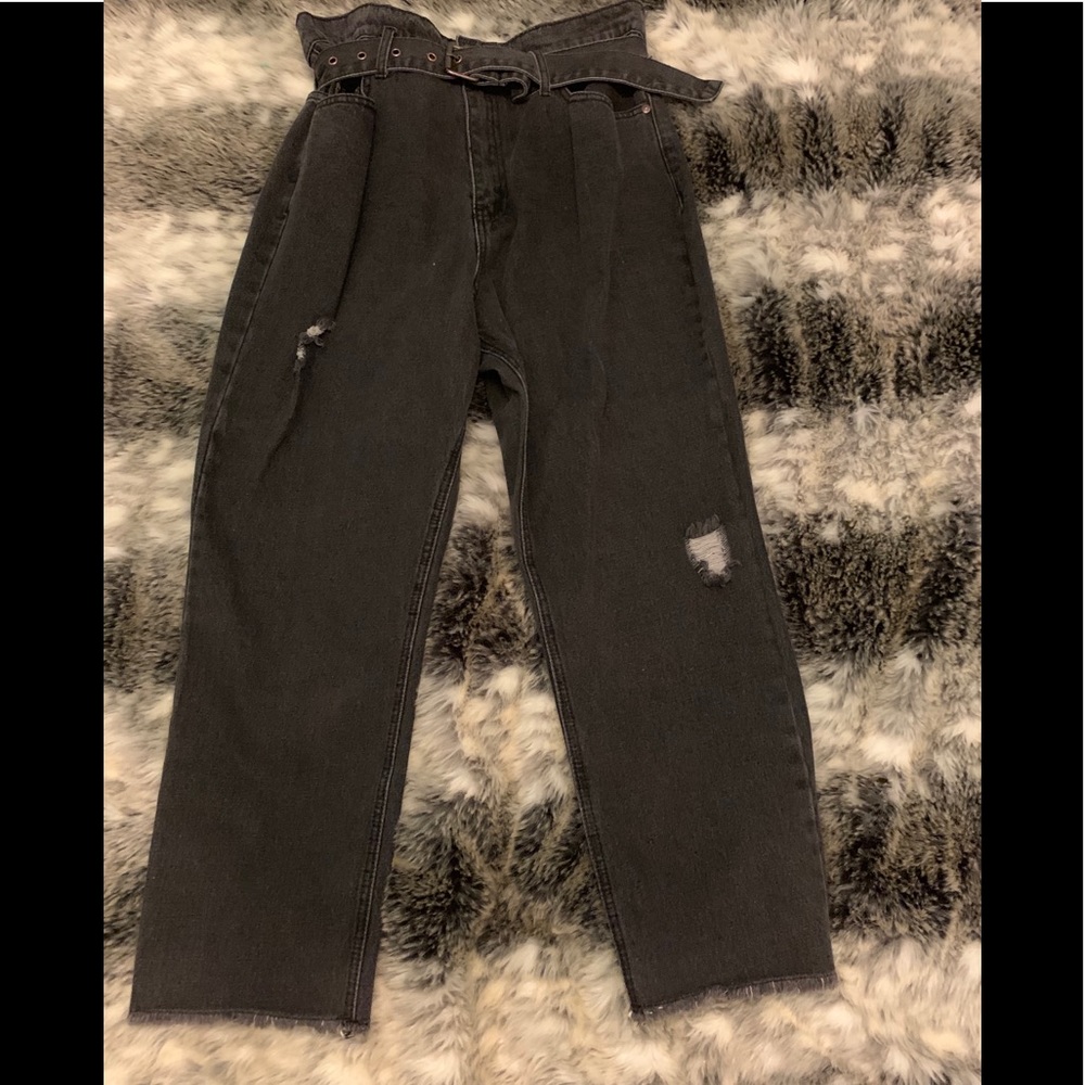 Trendy black jeans